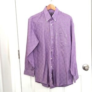 Kirkland Signature Men's Traditional Fit Shirt Purple‎ Mini Check Size 16-32/33